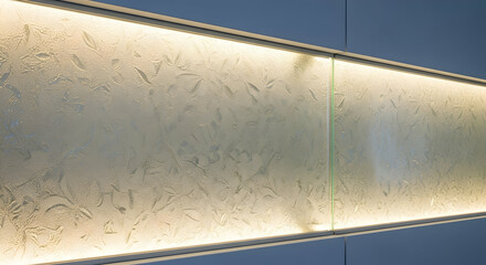 Illuminated Frosted Glass Featuring Leaf Pattern In Modern Interior Design