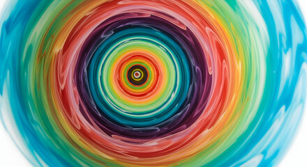 Vibrant Vortex With Radiating Rainbow Colors Abstract Design