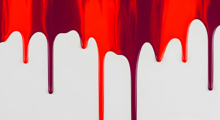 Dripping In Color Red And Burgundy Paint Creating Abstract Art