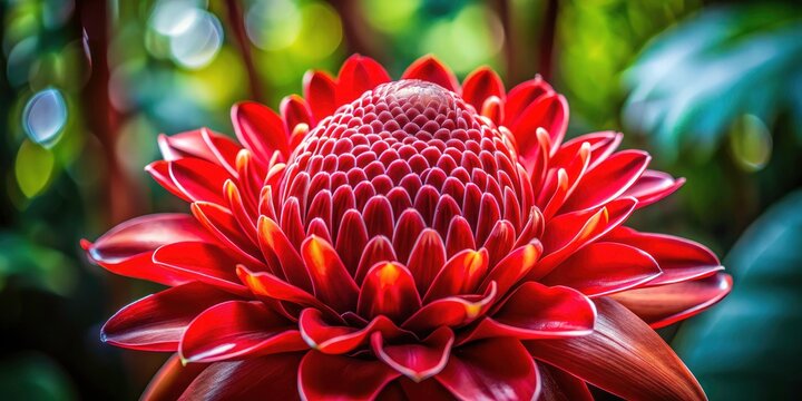 Capture the fiery beauty of Etlingera elatior:  torch ginger, red ginger lily, honje, and kantan spice photography.