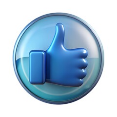 Social Approval Thumbs Up in Glass Style
