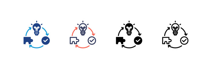 Solution icon set multiple style collection