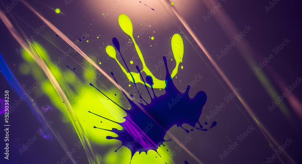 Poster colorful splashes and streaks of paint creating an abstract artistic composition