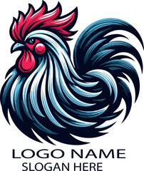  Silkie Chicken Poultry Logo icon vector .