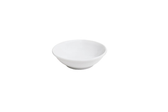 A simple white small bowl with transparent background, emphasizing its minimalist design. ideal for serving sauce, spices, or dips