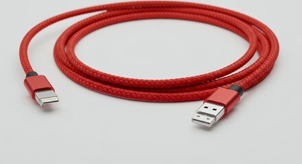 Red cable modern technology accessory
