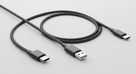 Two gray computer cables