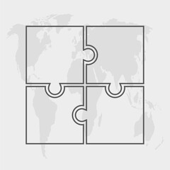 Obraz premium Puzzle diagram infographic process on 4 parts