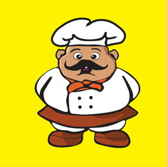 cartoon chef with bread