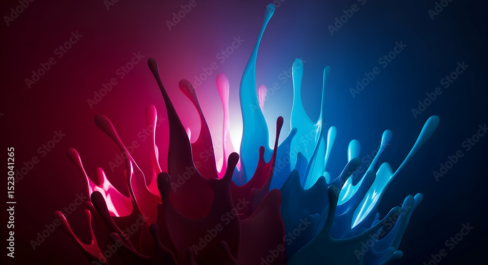 Poster dynamic fluidity colorful splashes abstract art for modern design