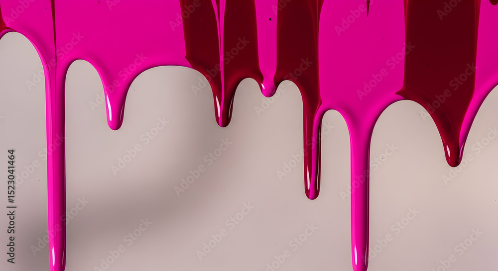 Poster fluidity of fuchsia: a captivating abstract drip with high gloss finish