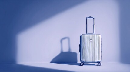 Obraz premium Solitary suitcase featured in a minimalist environment, evoking travel preparation, independence, and exploration.