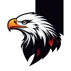 Obraz premium Profile view of an eagle's head, bold graphic style. 