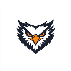Fototapeta premium Vector graphic of an eagle's head. Sharp, stylized, and bold. White head, dark-shaded body and beak. Intense, focused stare