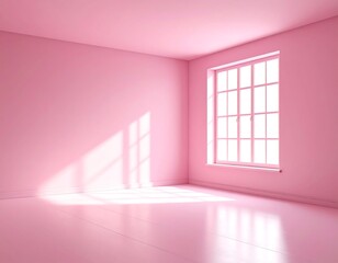 Fototapeta premium Pink room with window (1)
