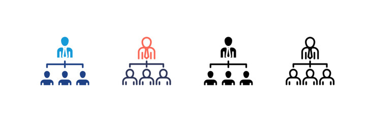 Subordination icon set multiple style collection