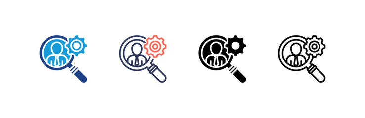 Human Resources icon set multiple style collection