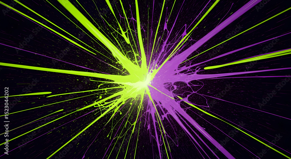 Poster vibrant collision abstract burst background with colorful light rays