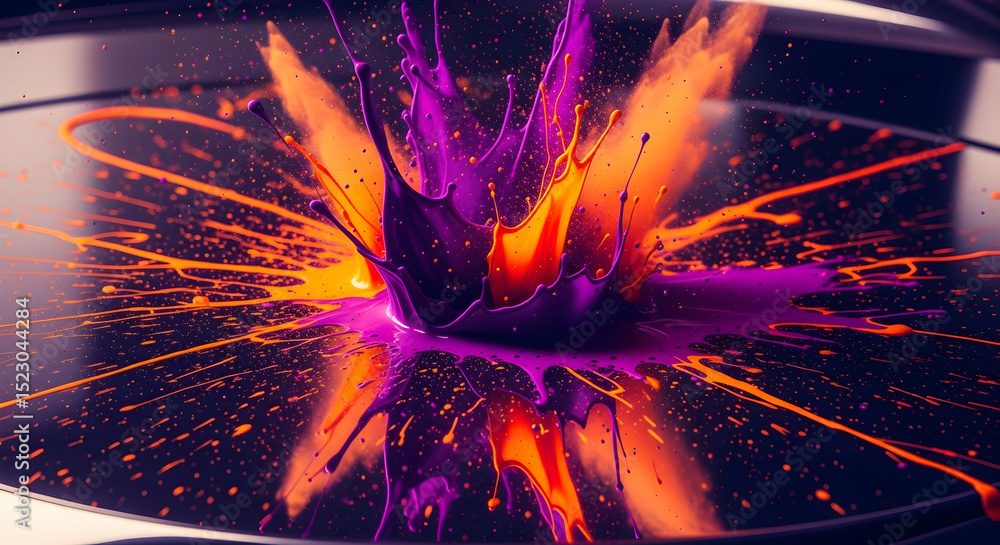 Aufkleber dynamic explosion of color splashes in abstract art