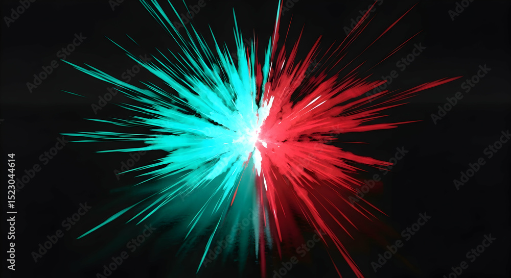 Poster abstract two sided starburst light effect background with vibrant color transition