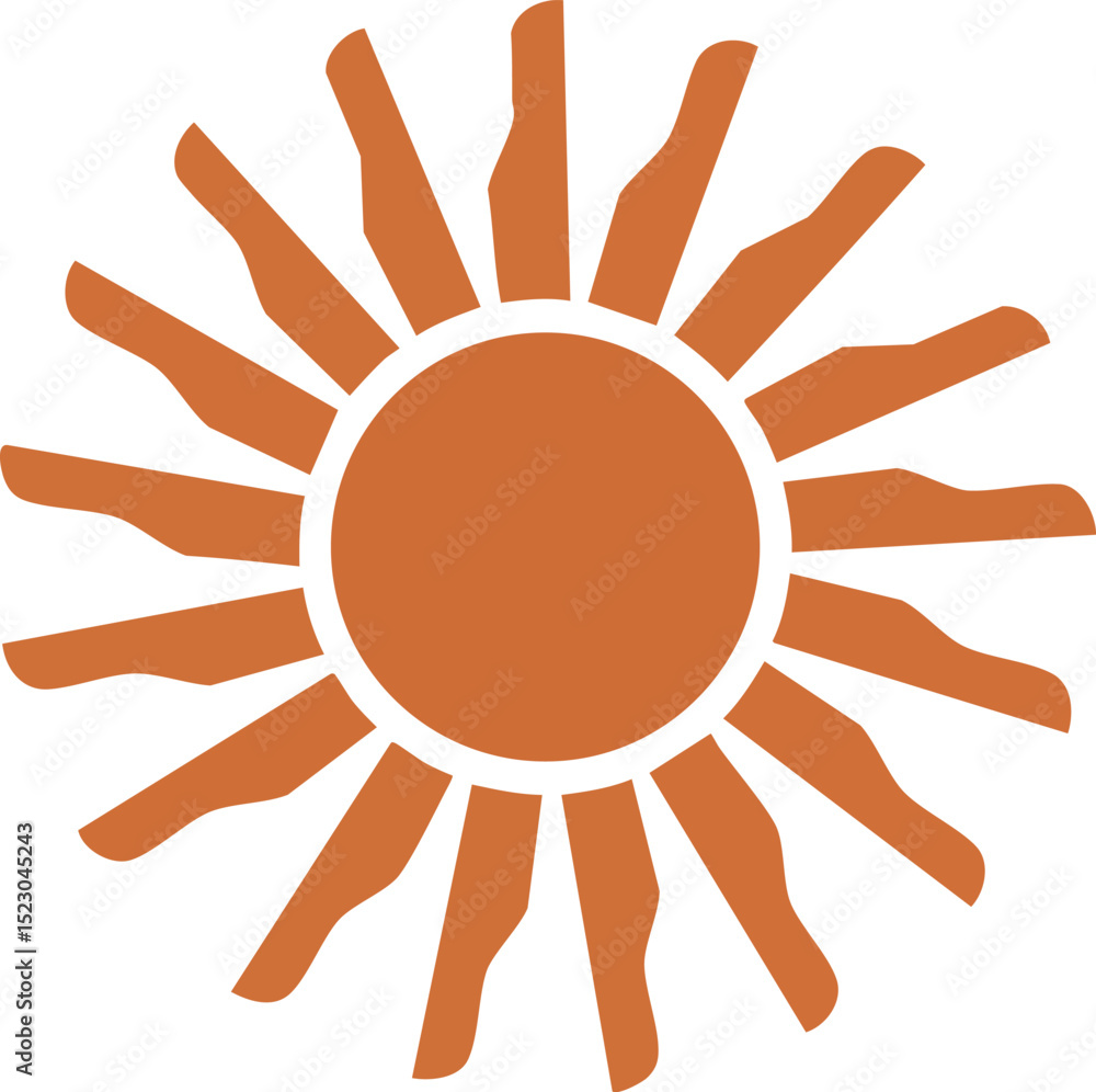 Poster sun icon with orange rays and circular center vector illustration simple design