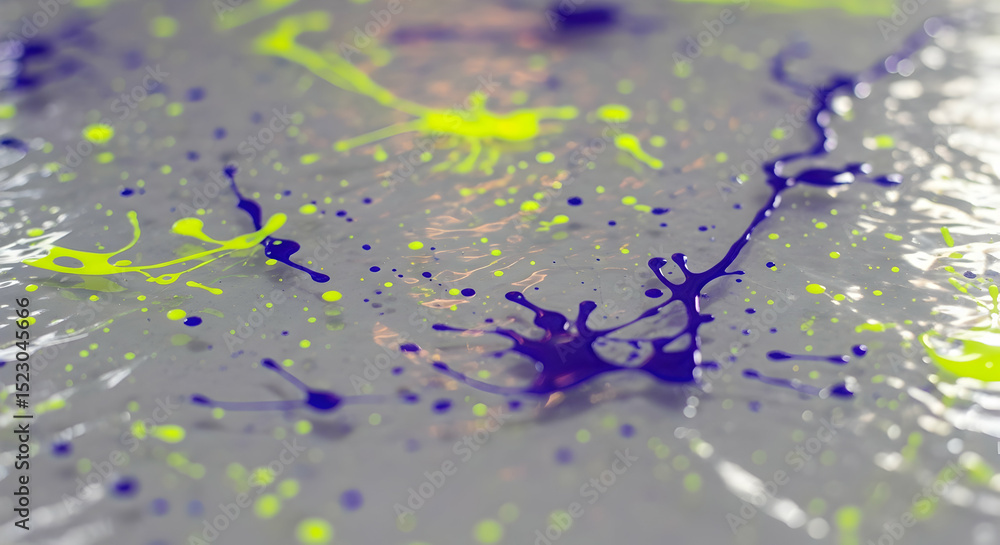 Poster abstract splatter art vibrant colors on smooth surface creates dynamic design