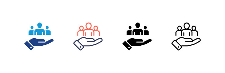 Responsibility icon set multiple style collection
