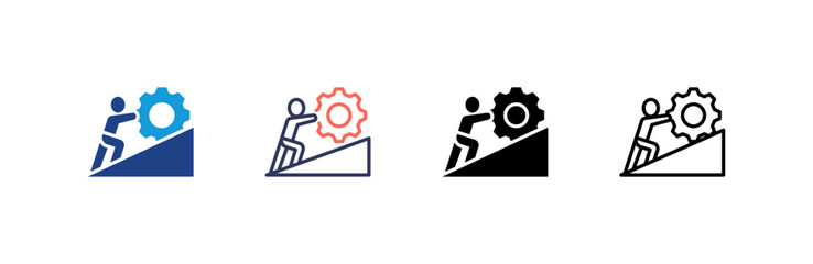 Perseverance icon set multiple style collection