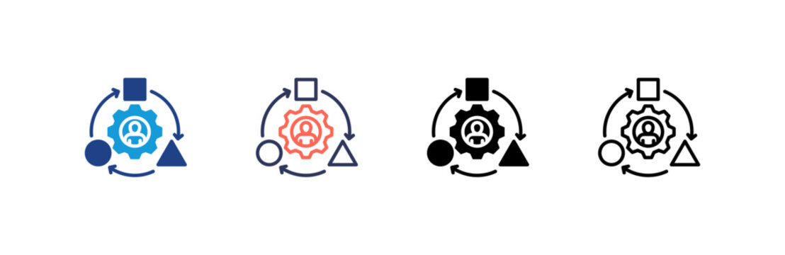 Adaptability icon set multiple style collection