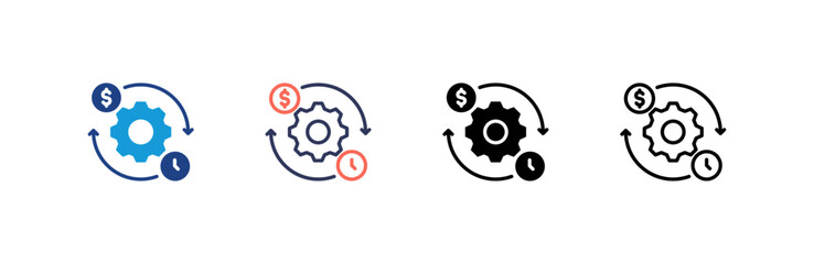 Efficiency icon set multiple style collection