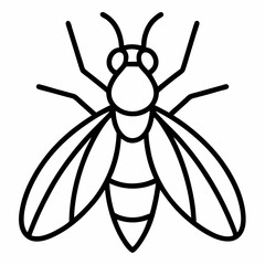 Housefly outline icon on white background