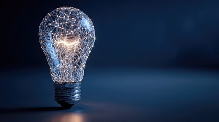 Glowing lightbulb with network connections abstract concept