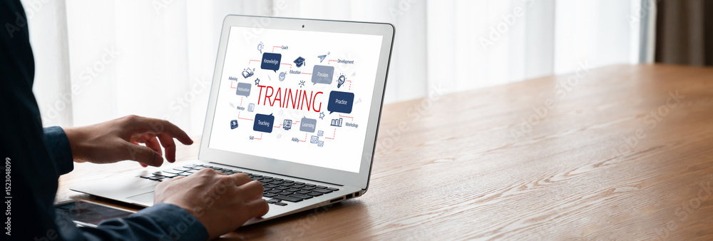 Poster e-learning website with sofware for student to study online on the internet network snugly