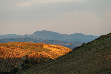 Fototapeta premium summer countryside landscape in Val d'Agri, Basilicata, Italy