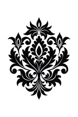 A seamless damask pattern silhouette design vector art illustration
