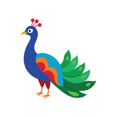 Peacock colorful vector art illustration