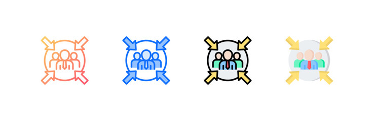 Obraz premium Assembly Point icon set multiple style collection