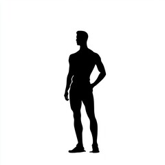Silhouette of a muscular man standing