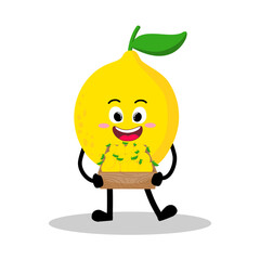 Cute Hand Drawn Lemon Selling Fruit