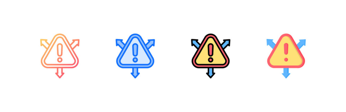 Diversification icon set multiple style collection