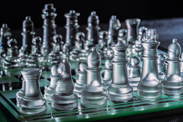 Chessboard and chess pieces. Strategy game	