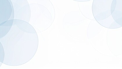 Abstract Light Blue Circles on White Background Soft Elegant Design.