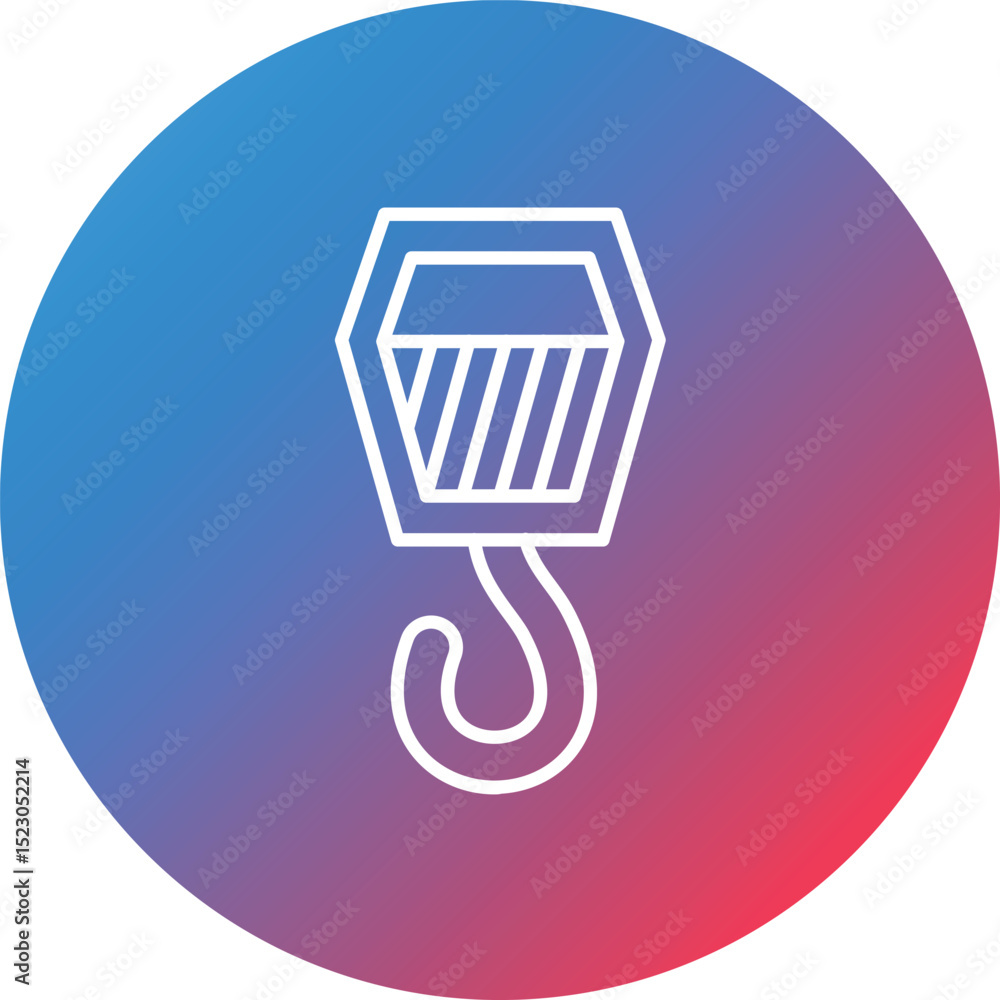 Poster hook line gradient circle background icon