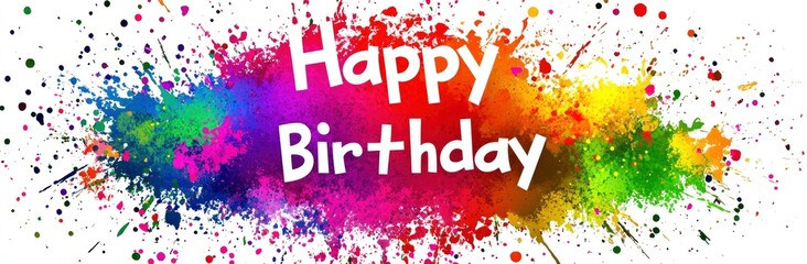 Colorful Paint Splatter Birthday Greeting: A Vibrant and Festive Design