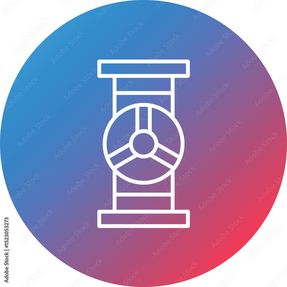 Poster valve line gradient circle background icon