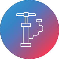 Hand Pump Line Gradient Circle Background Icon
