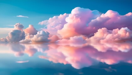Fototapeta premium background of colorful pastel clouds reflecting in the sky