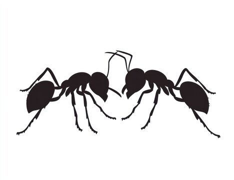 black ants facing each other clip art preview