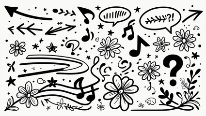 Floral design elements - Botanical Doodles