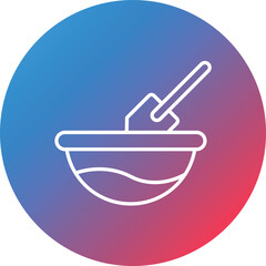 Mixing Flour Line Gradient Circle Background Icon